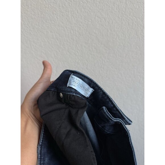 LANE BRYANT Women’s Mid Rise Super Stretch Skinny Jeans Ruffle Bottoms SIZE 22 - Picture 7 of 9